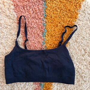 Aerie | Midnight Blue Ribbed Bandeau